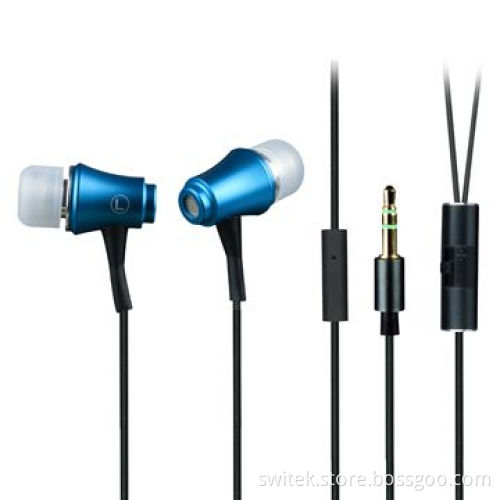 Noise-cancelling Metal In-ear Earphones for iPhone/Mobile Phones, with Volume Control and Microphone